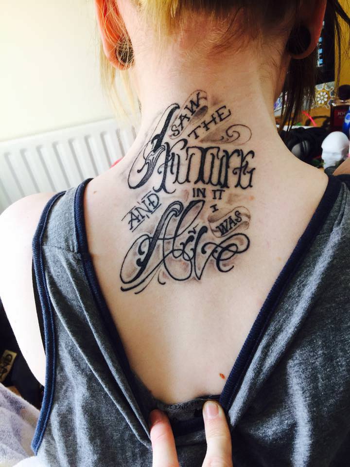 Neck tattoos that will make a statement design, idea 42