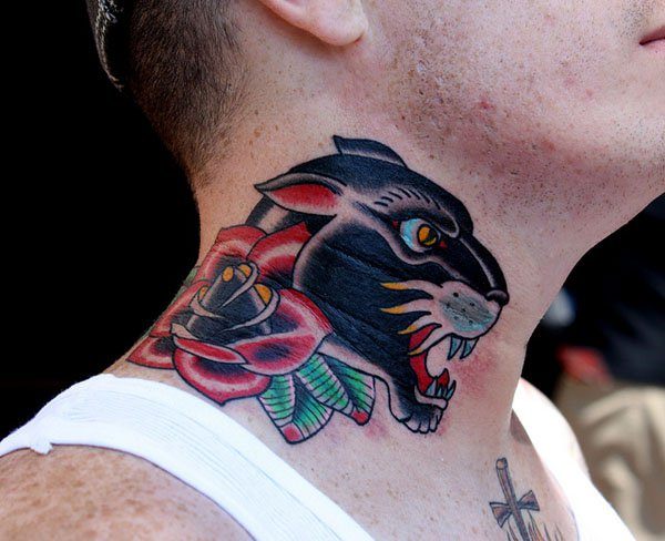 Neck tattoos that will make a statement design, idea 33