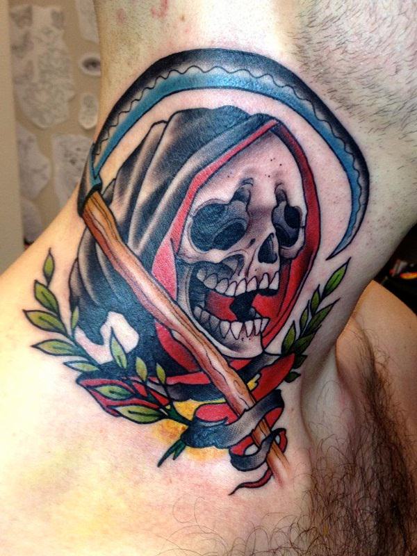 Neck tattoos that will make a statement design, idea 14
