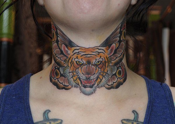 Neck tattoos that will make a statement design, idea 39