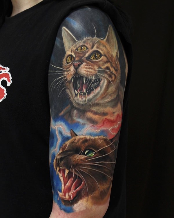 Cat tattoo design, idea 6