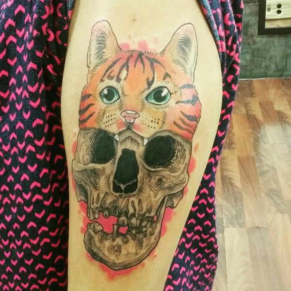 Cat tattoo design, idea 7