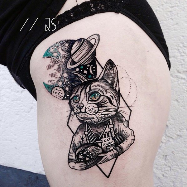 Cat tattoo design, idea 19