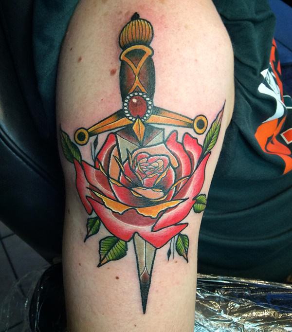 Rose tattoo design, idea 8