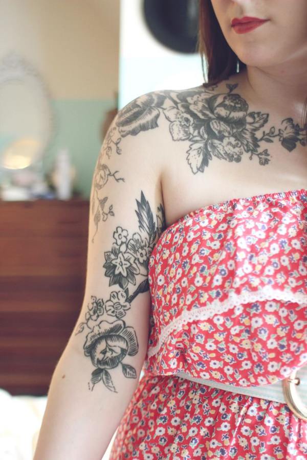 Rose tattoo design, idea 24