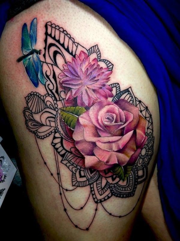 Rose tattoo design, idea 29