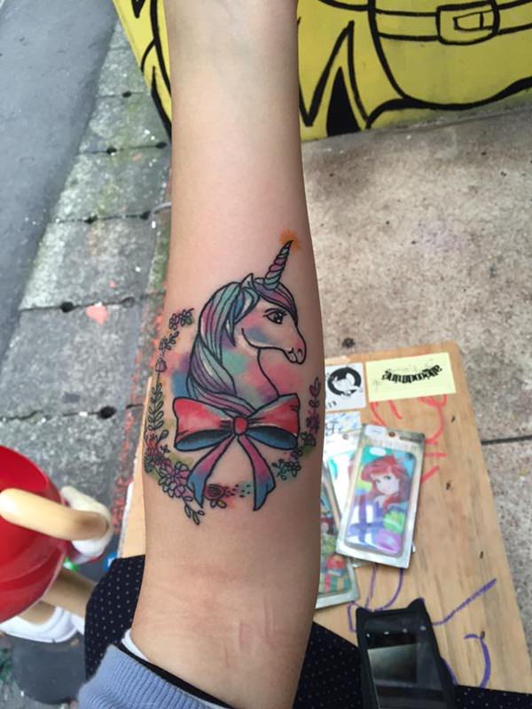 Unicorn tattoo design, idea 4