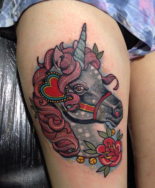 Unicorn tattoo design, idea 5
