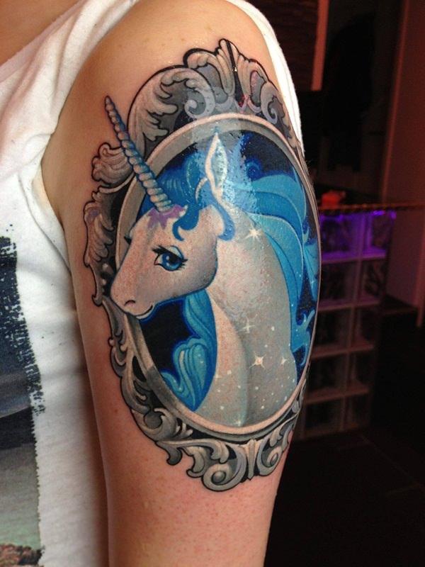 Unicorn tattoo design, idea 9
