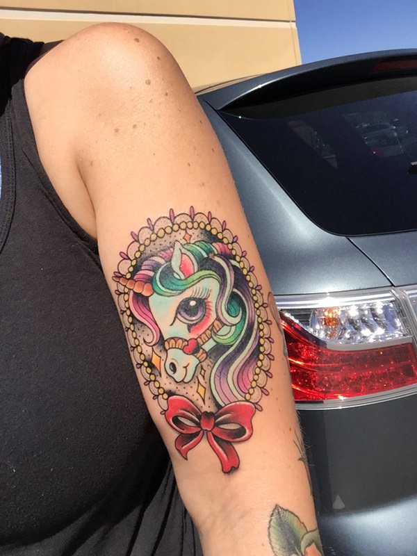 Unicorn tattoo design, idea 12