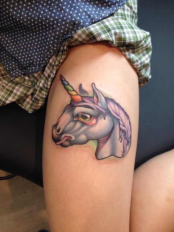 Unicorn tattoo design, idea 13