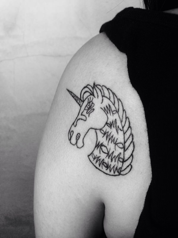 Unicorn tattoo design, idea 15