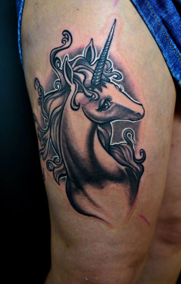 Unicorn tattoo design, idea 23