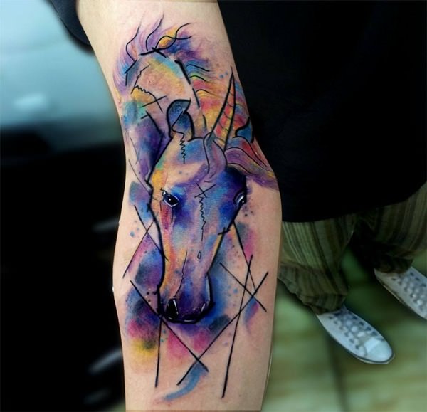 Unicorn tattoo design, idea 26