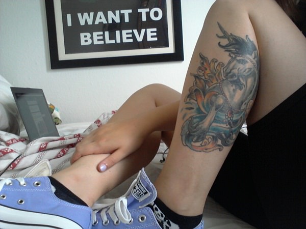 Unicorn tattoo design, idea 10