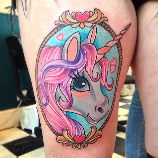 Unicorn tattoo design, idea 30