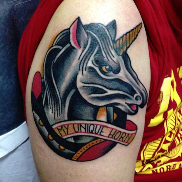 Unicorn tattoo design, idea 32
