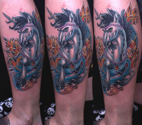Unicorn tattoo design, idea 34