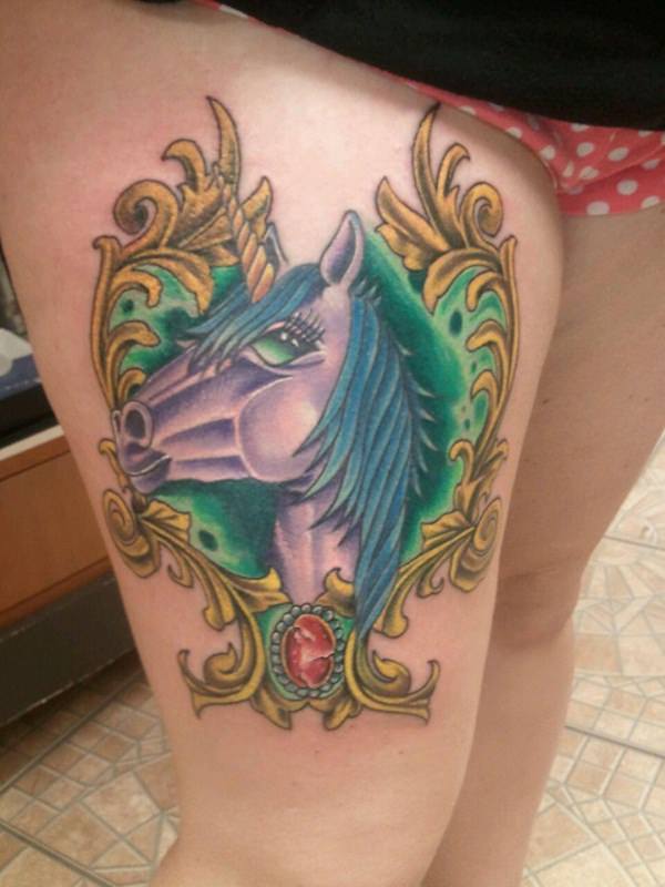 Unicorn tattoo design, idea 36