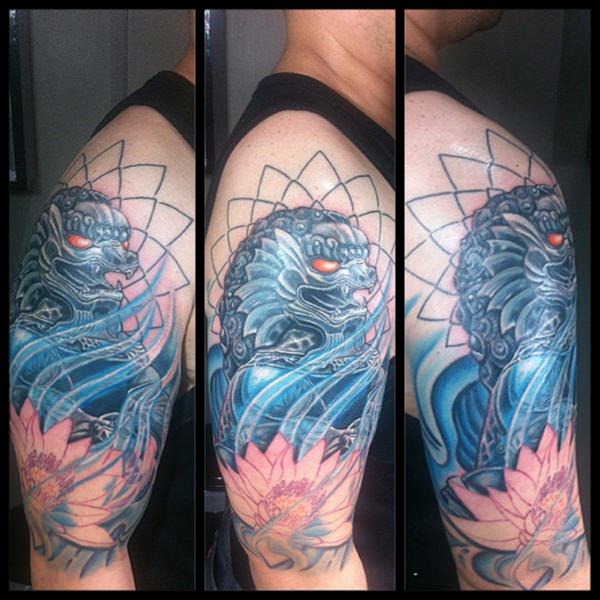 Foo dog tattoo design, idea 14