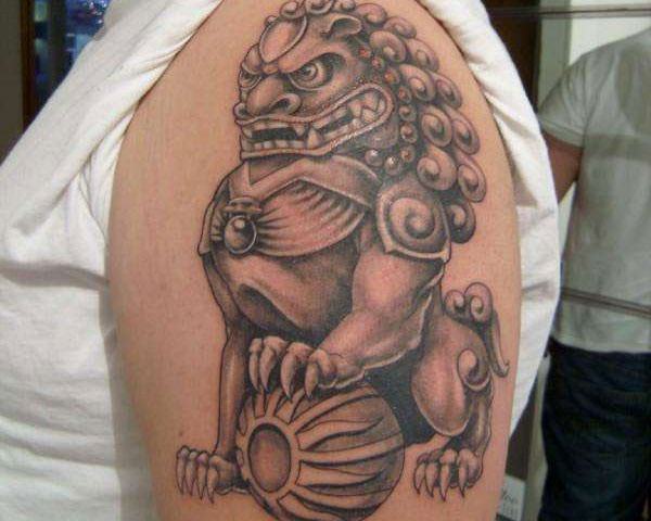 Foo dog tattoo design, idea 27