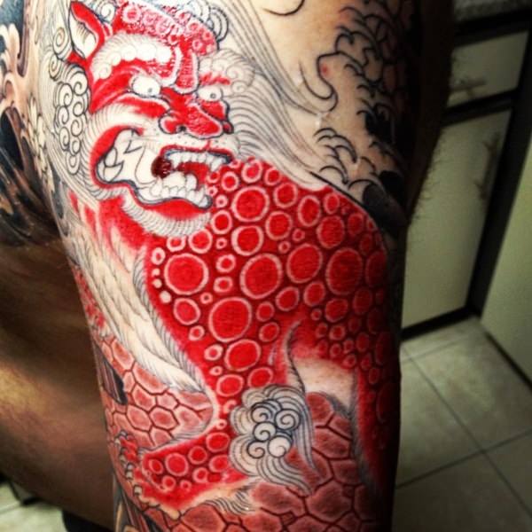 Foo dog tattoo design, idea 29