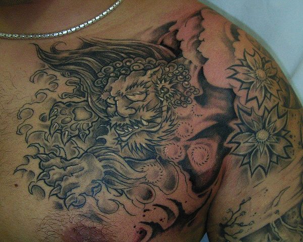 Foo dog tattoo design, idea 30