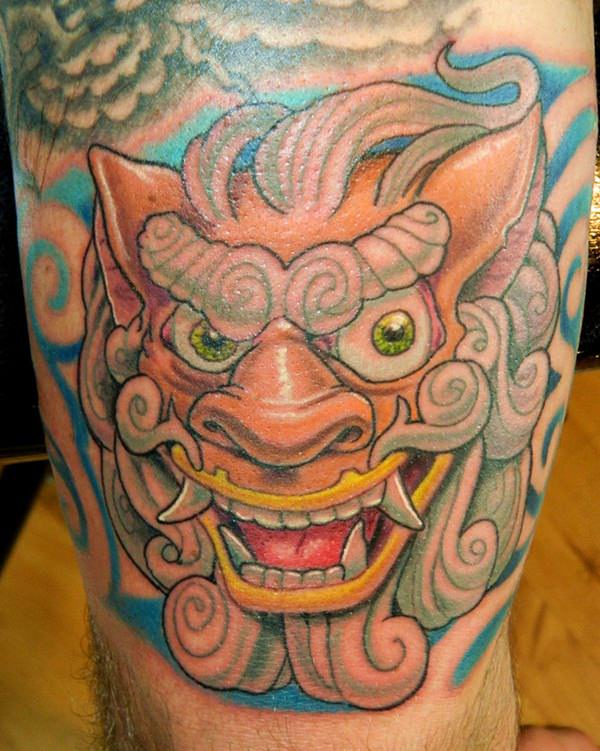 Foo dog tattoo design, idea 31