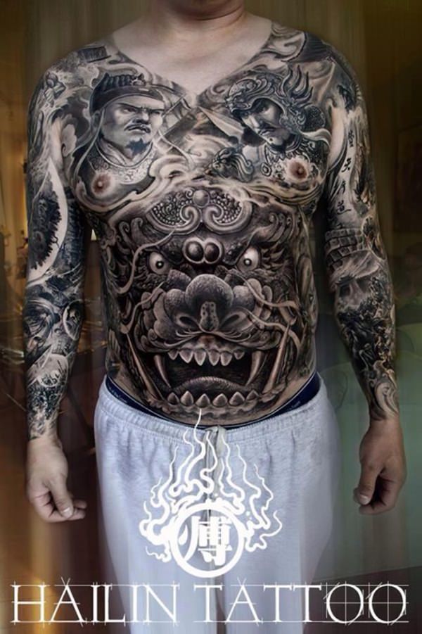 Foo dog tattoo design, idea 33