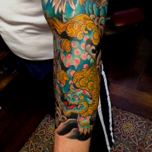 Foo dog tattoo design, idea 34