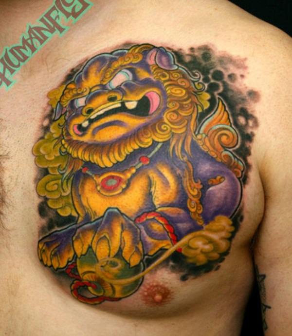 Foo dog tattoo design, idea 36