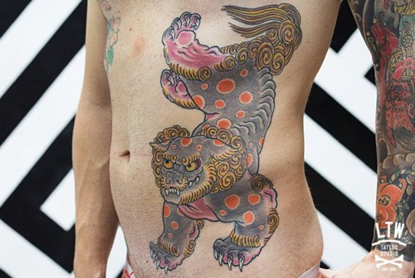Foo dog tattoo design, idea 3
