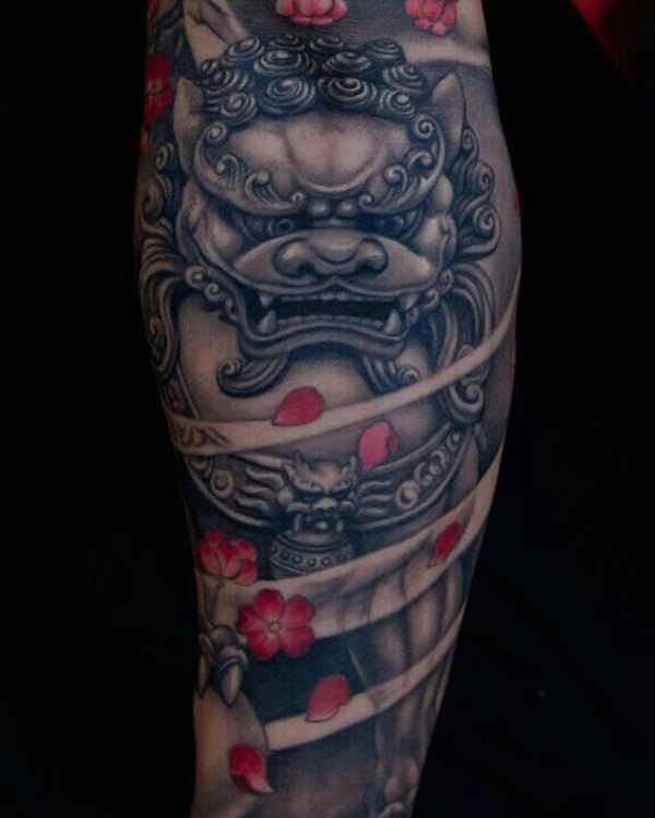 Foo dog tattoo design, idea 17