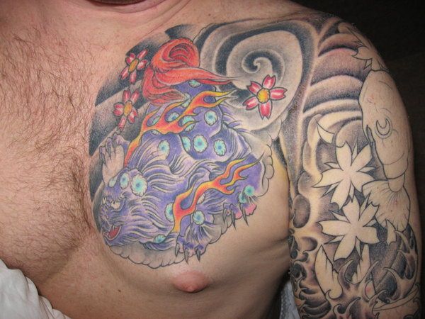 Foo dog tattoo design, idea 4