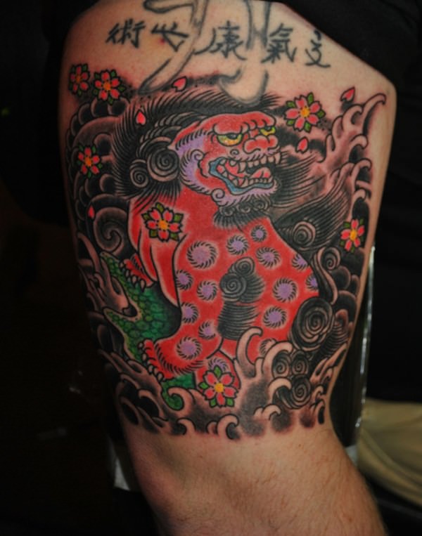 Foo dog tattoo design, idea 8
