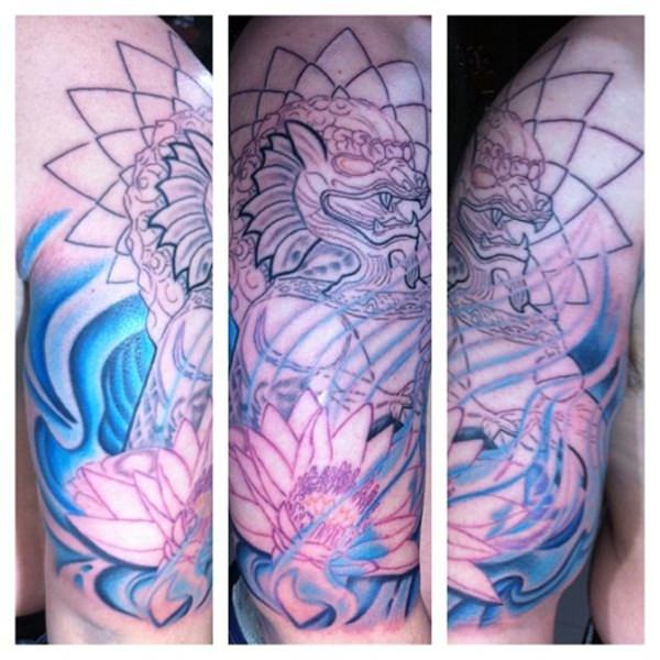 Foo dog tattoo design, idea 10