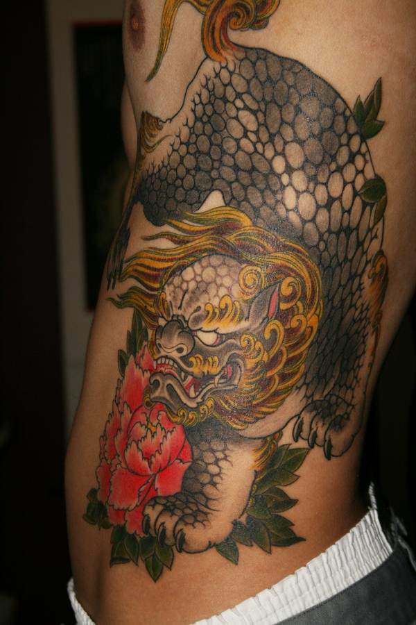 Foo dog tattoo design, idea 19