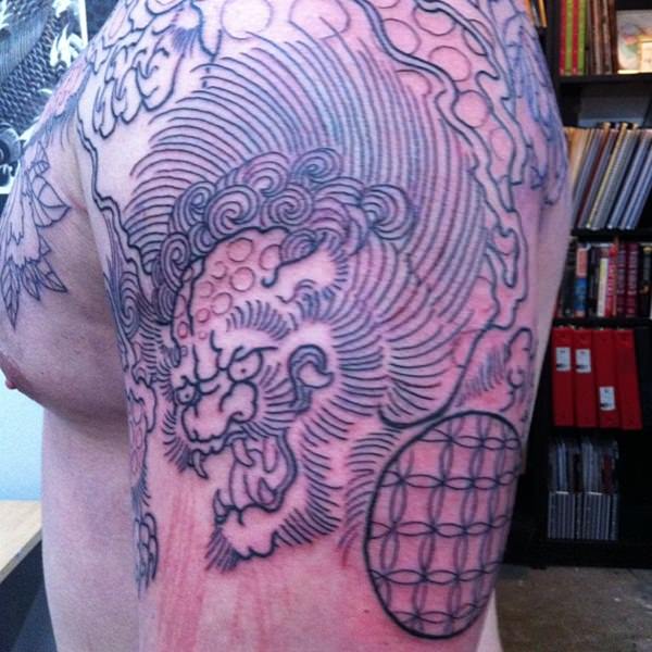 Foo dog tattoo design, idea 20
