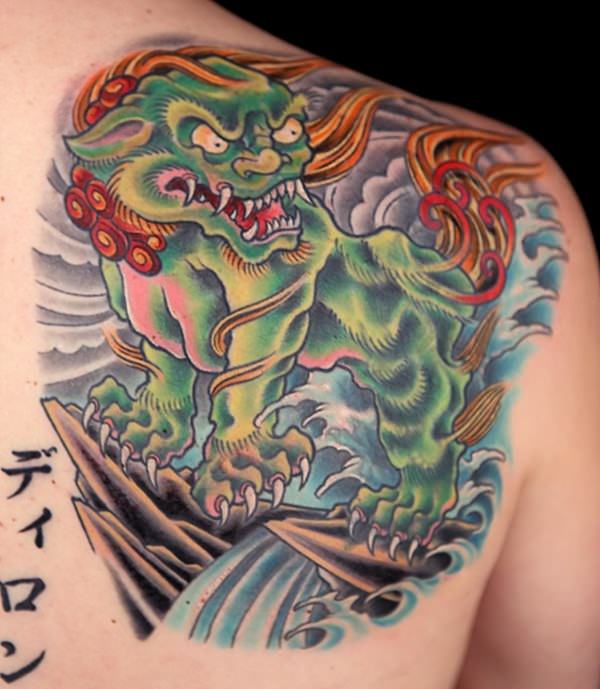 Foo dog tattoo design, idea 21