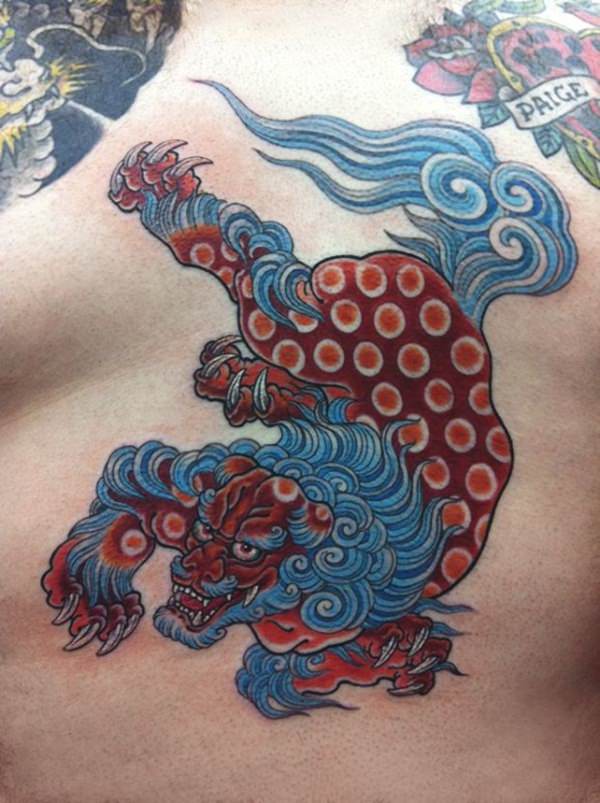 Foo dog tattoo design, idea 22