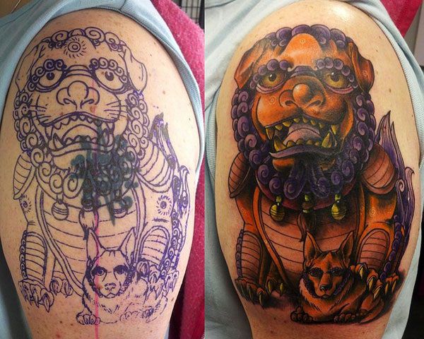 Foo dog tattoo design, idea 23