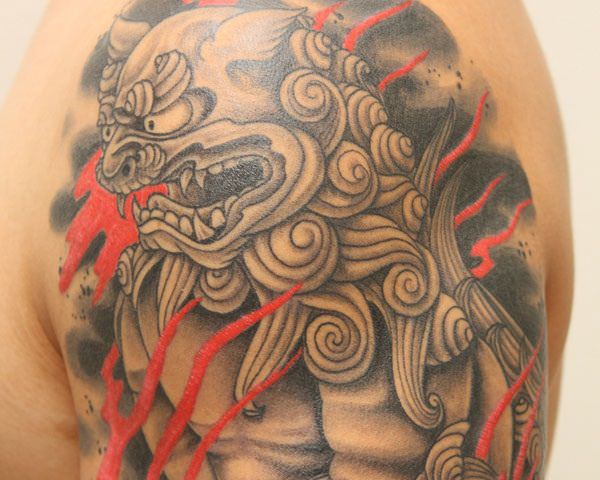 Foo dog tattoo design, idea 11