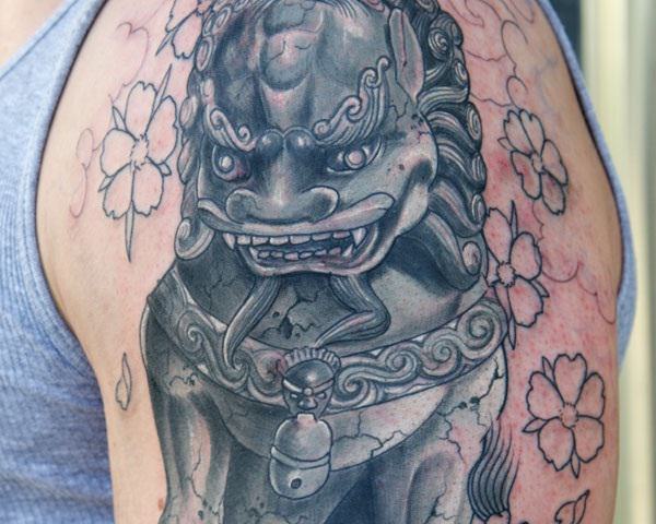Foo dog tattoo design, idea 12
