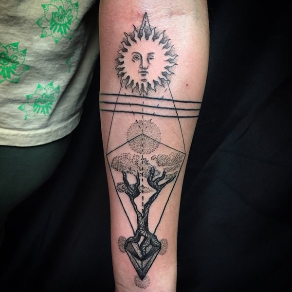 Tree tattoo design, idea 9