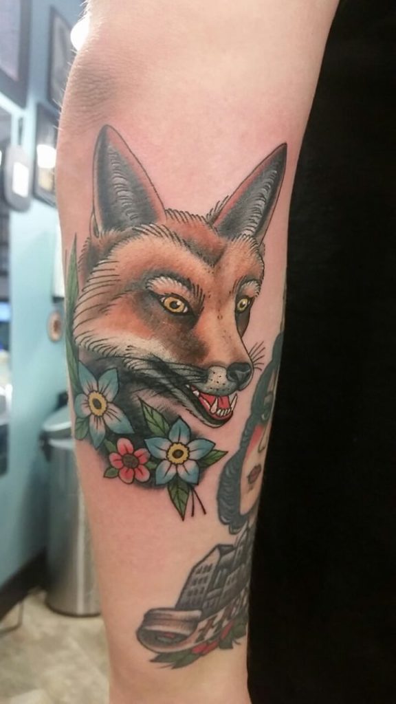 Fox tattoo design, idea 20