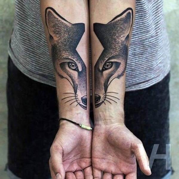Fox tattoo design, idea 24