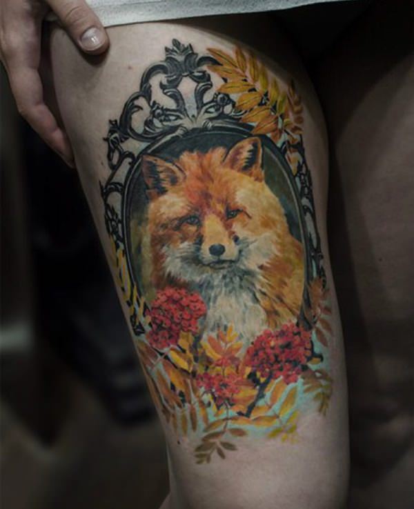 Fox tattoo design, idea 12