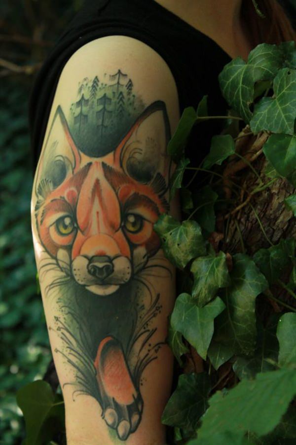 Fox tattoo design, idea 36