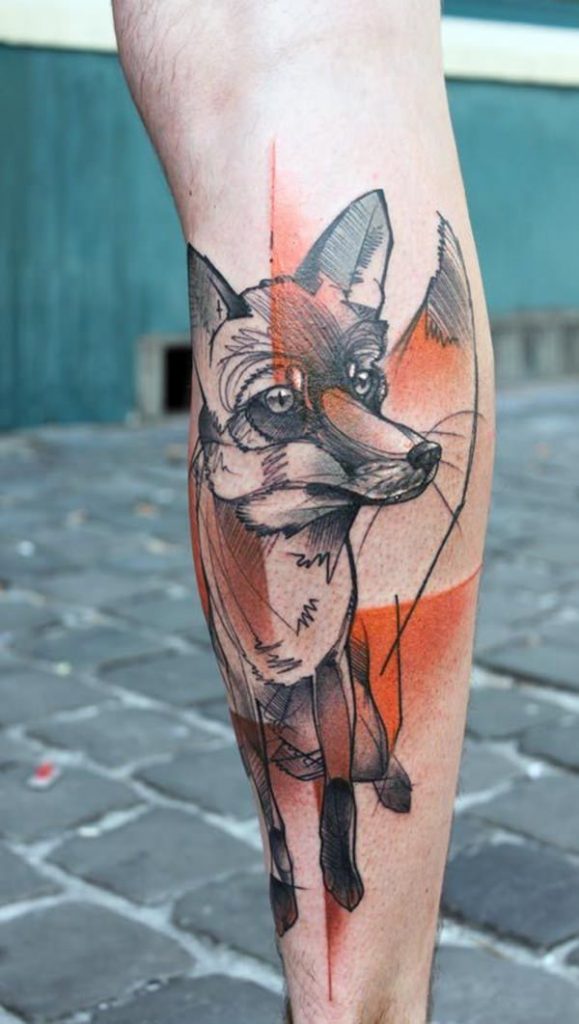 Fox tattoo design, idea 39