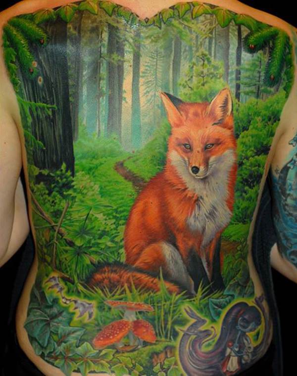 Fox tattoo design, idea 49